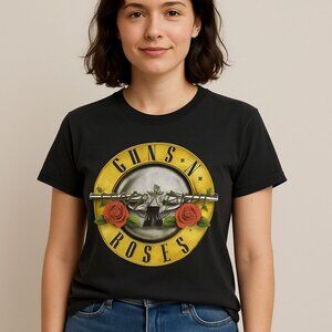 Guns N' Roses Unisex Black Band Tee Medium – Vintage Rock Grunge Core Americana